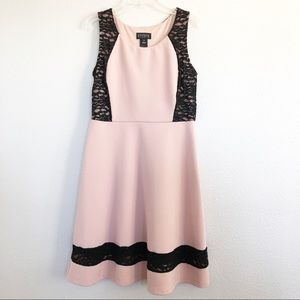 EnFocus Studio Blush Pink Midi Dress Lace Detail 4